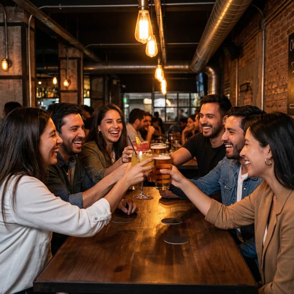 Grupo de amigos disfrutando